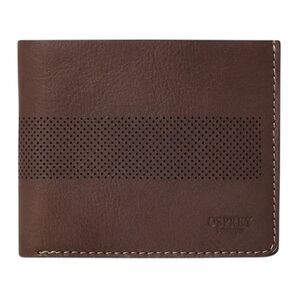 Osprey Arthur Perforated Leather Card Holder / Chocolate Brown